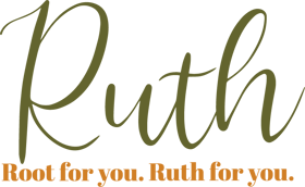 Ruth logo with tagline that says Root for you. Ruth for you.